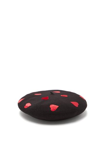 Benoît Missolin Velvet Heart Appliqu Wool Beret
