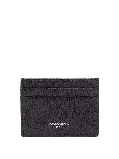 Matchesfashion.com Dolce & Gabbana - Pebbled Leather Cardholder - Mens - Black