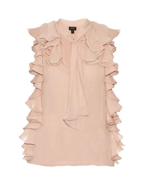 Giambattista Valli Ruffle-trimmed Silk-georgette Blouse