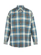 Matchesfashion.com Marni - Raw Hem Checked Wool Shirt - Mens - Blue