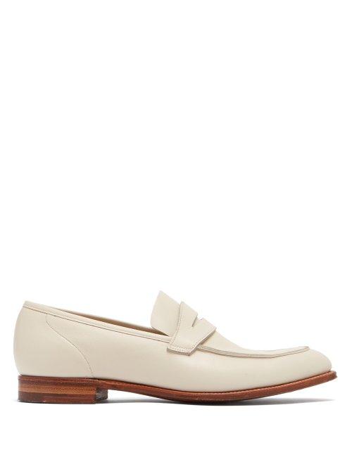 Matchesfashion.com Hillier Bartley - X Crockett & Jones Lucy Leather Loafers - Womens - Ivory