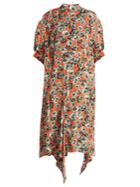 Marni Poetry Flower-print Draped-hem Crepe Dress