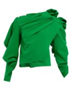 Matchesfashion.com A.w.a.k.e. - Ruffled Asymmetric Crepe Blouse - Womens - Green