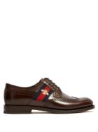 Gucci Strand Web-trimmed Leather Brogues