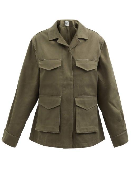 Totme - Cargo-pocket Cotton-canvas Jacket - Womens - Khaki