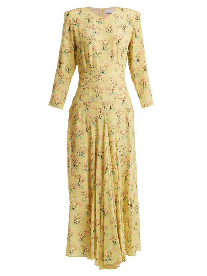 Raey Bracelet Sleeve Acid Tree-print Silk Dress