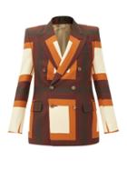 Gucci - Geometric-print Wool-blend Twill Suit Jacket - Mens - Brown Multi