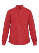 Matchesfashion.com Barena Venezia - Dorona Herringbone Twill Cotton Shirt - Mens - Red