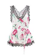 Rodarte - Lace-trimmed Floral-print Silk Camisole Top - Womens - White Multi