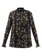 Giambattista Valli - Floral-print Silk-georgette Blouse - Womens - Black Multi