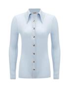 Matchesfashion.com Dodo Bar Or - Paya Rib-knitted Silk Shirt - Womens - Light Blue