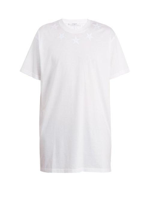 Matchesfashion.com Givenchy - Cuban Fit Star Appliqu Cotton T Shirt - Mens - White