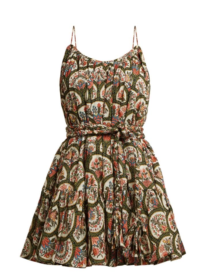 Rhode Resort Nala Floral-print Tie-waist Cotton Dress