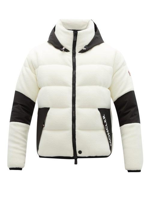 Matchesfashion.com Moncler Grenoble - Hooded Down Fleece Jacket - Mens - White Multi