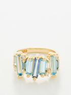 Suzanne Kalan - Diamond, Aquamarine & 14kt Gold Ring - Womens - Blue Multi