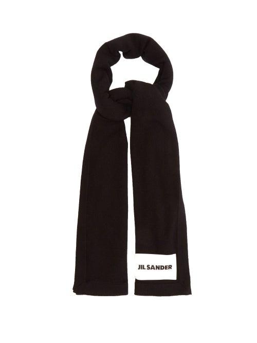 Matchesfashion.com Jil Sander - Ribbed Cashmere Scarf - Womens - Black