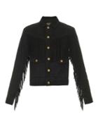 Current/elliott On The Fringe Trucker Suede Jacket