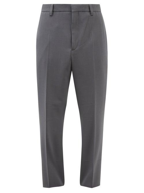Nanushka - Jun Twill Slim-leg Trousers - Mens - Dark Grey