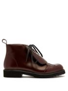 Matchesfashion.com Loewe - Front Panel Leather Boots - Mens - Burgundy