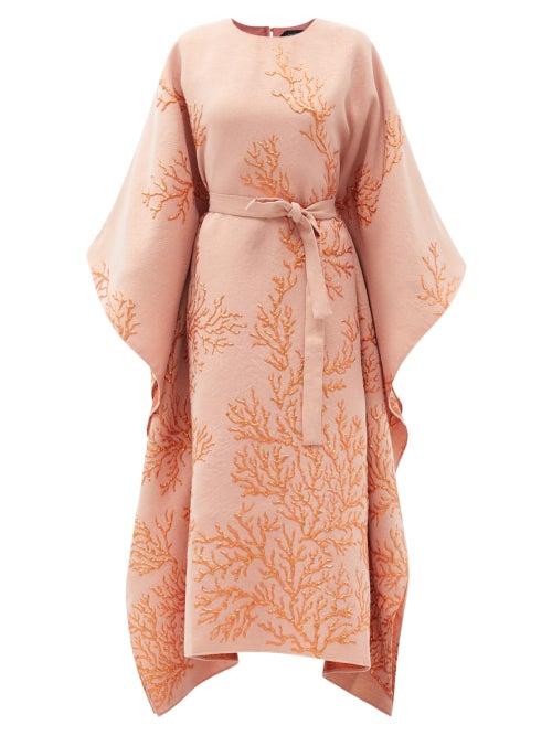 Ladies Rtw Taller Marmo - Los Corales Belted Jacquard Dress - Womens - Pink