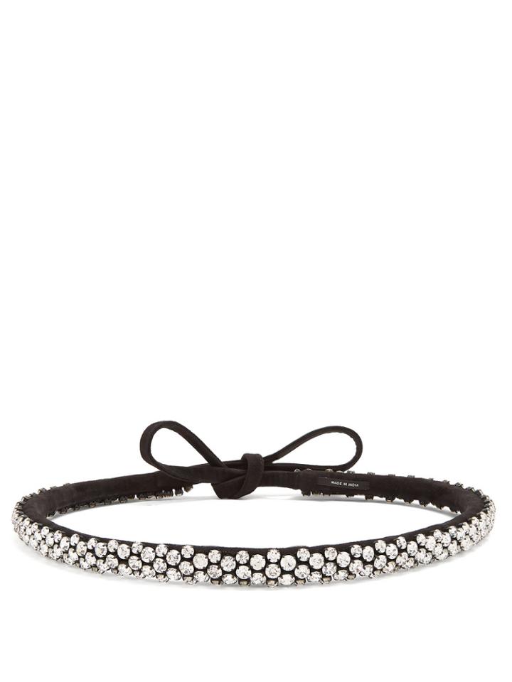 Isabel Marant Lush Stuff Crystal-embellished Suede Belt
