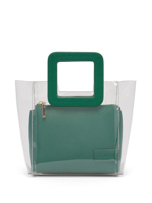 Matchesfashion.com Staud - Mini Shirley Pvc And Leather Tote Bag - Womens - Green