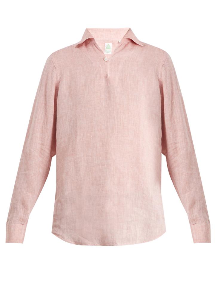 Finamore Minorca Spread-collar Linen Shirt