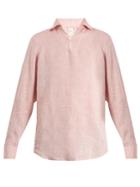 Finamore Minorca Spread-collar Linen Shirt