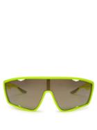 Matchesfashion.com Prada Eyewear - Linea Rossa Angular Sunglasses - Womens - Yellow