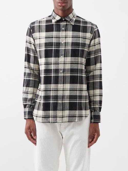 Officine Gnrale - Giacomo Plaid Cotton Shirt - Mens - Black Cream