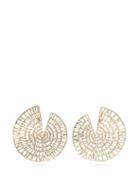 Matchesfashion.com Valentino - Logo Embellished Circle Earrings - Womens - Gold