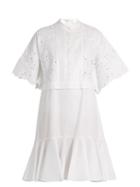 Matchesfashion.com Erdem - Kathy Half Placket Broderie Anglaise Dress - Womens - White