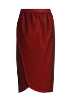 Matchesfashion.com Emilio De La Morena - Salma Wrap Front Knee Length Skirt - Womens - Pink