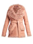 Matchesfashion.com Sies Marjan - Rudy Belted Shearling Coat - Womens - Pink