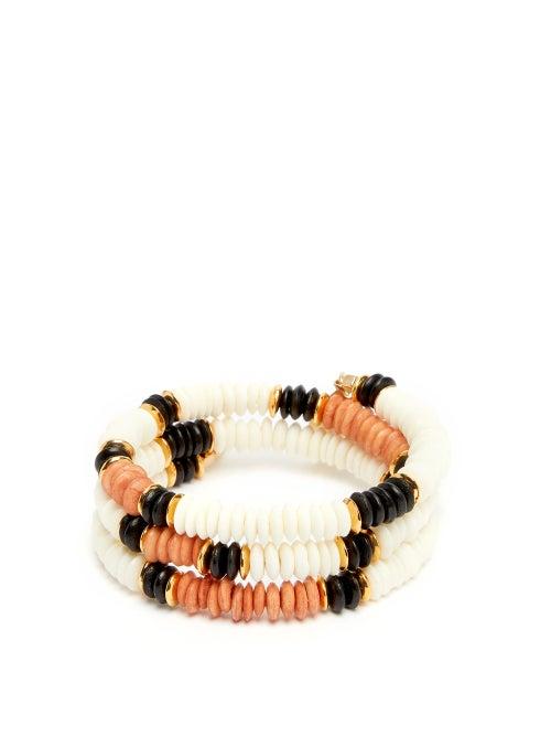 Matchesfashion.com Isabel Marant - Beaded Wraparound Bracelet - Womens - White