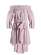 Caroline Constas Lou Off-the-shoulder Striped Cotton Dress