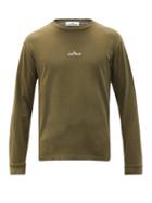 Matchesfashion.com Stone Island - Stencil Three-print Long-sleeve Cotton T-shirt - Mens - Green