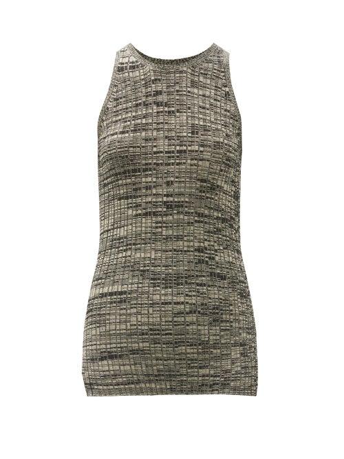 Matchesfashion.com Petar Petrov - Ela Ribbed Silk Top - Womens - Black White