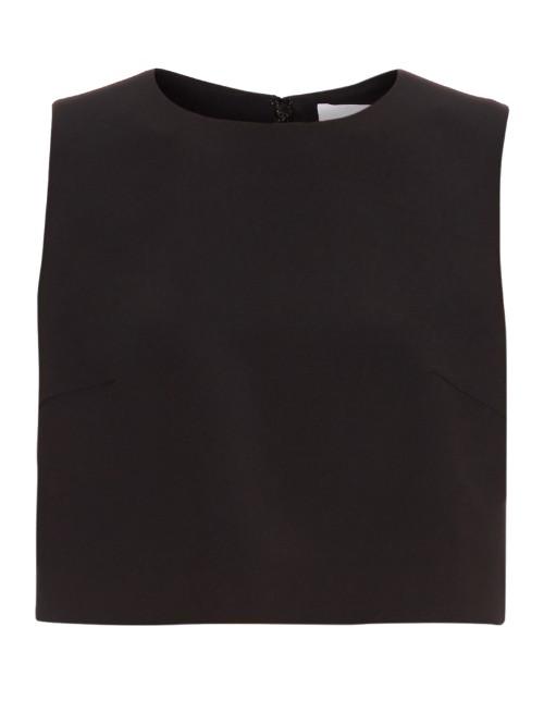 Caterina Gatta Sleeveless Crepe Cropped Top