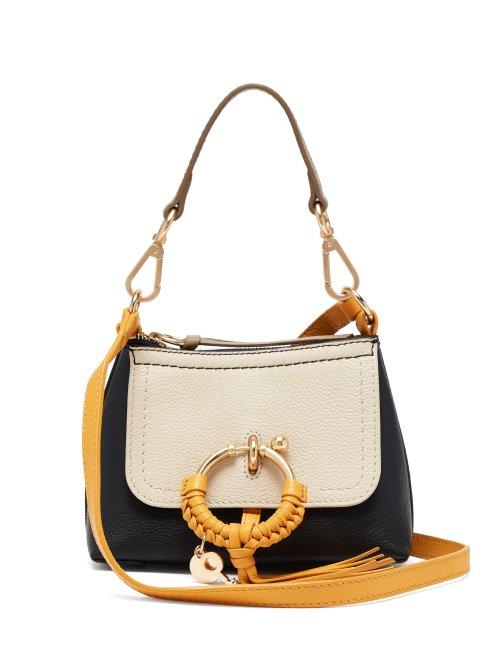 Matchesfashion.com See By Chlo - Joan Colour Block Mini Leather Cross Body Bag - Womens - Yellow Multi