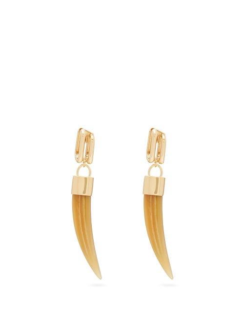 Matchesfashion.com Chlo - Horn Pendant Earrings - Womens - White