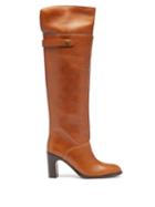 Matchesfashion.com See By Chlo - Topstitched Over-the-knee Leather Boots - Womens - Tan