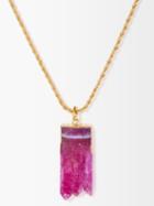 Crystal Haze - Agate & 18kt Gold-plated Necklace - Womens - Pink Gold