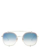 Matchesfashion.com Dita Eyewear - Talon Aviator Metal Sunglasses - Mens - Silver