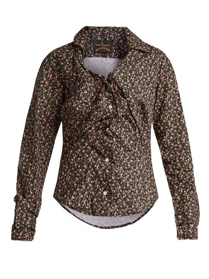 Vivienne Westwood Anglomania Floral-print Twisted-front Blouse
