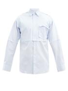 Matchesfashion.com Comme Des Garons Shirt - Panelled Cotton-poplin Shirt - Mens - Light Blue