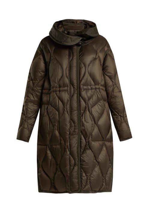 Matchesfashion.com Moncler - Manthus Wave Quilted Down Filled Coat - Womens - Khaki