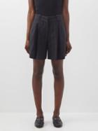 Blaz Milano - Ferien Striped Wool-blend Shorts - Womens - Grey Stripe