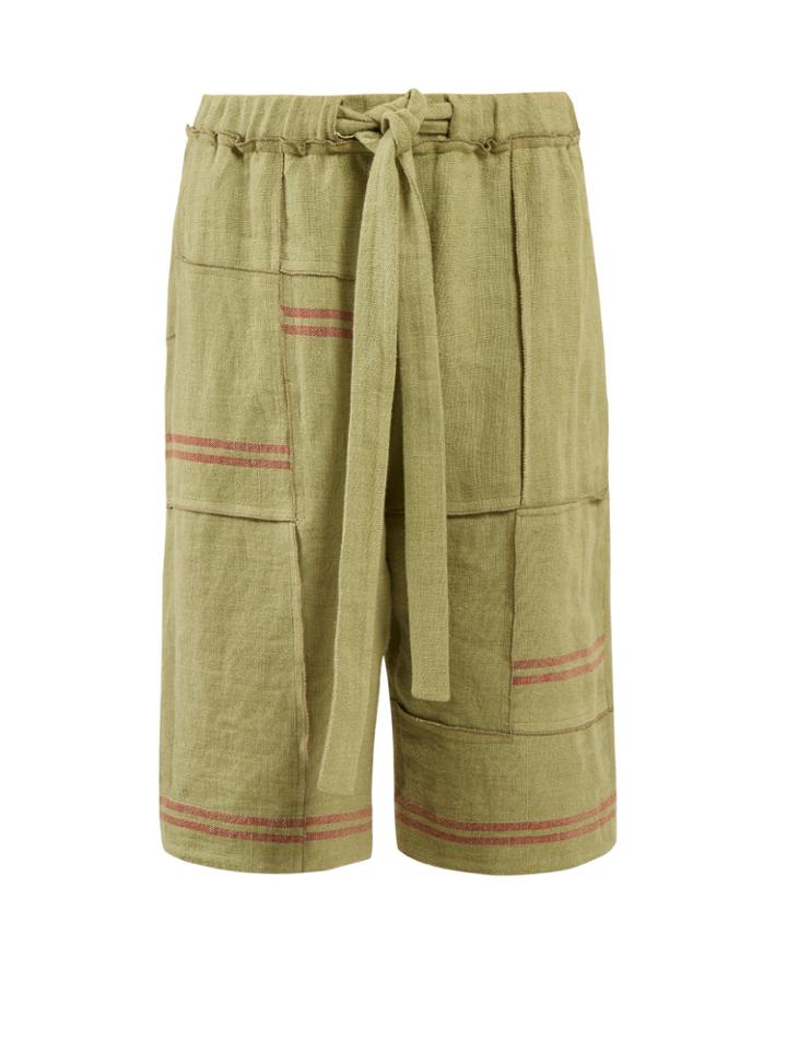 Jw Anderson Drawstring-waist Linen-canvas Shorts