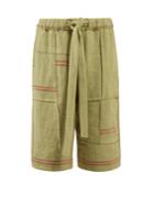 Jw Anderson Drawstring-waist Linen-canvas Shorts